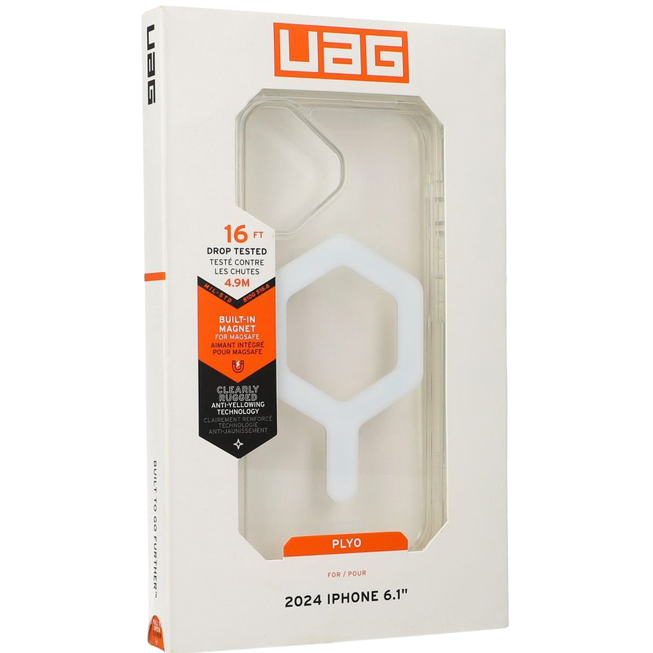 Etui pancerne Urban Armor Gear Plyo MagSafe do Apple iPhone 16, przezroczysto-białe